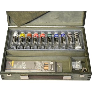 Cassetta in Legno Vintage Olio Classico, 10x20ml. - Maimeri