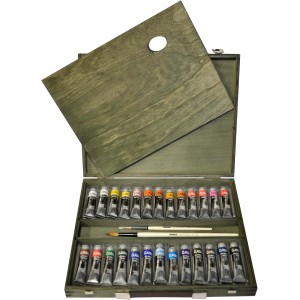 Cassetta in Legno Vintage Olio Classico, 26x20ml. - Maimeri