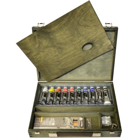 Cassetta in Legno Vintage Polycolor, 10x20ml. - Maimeri