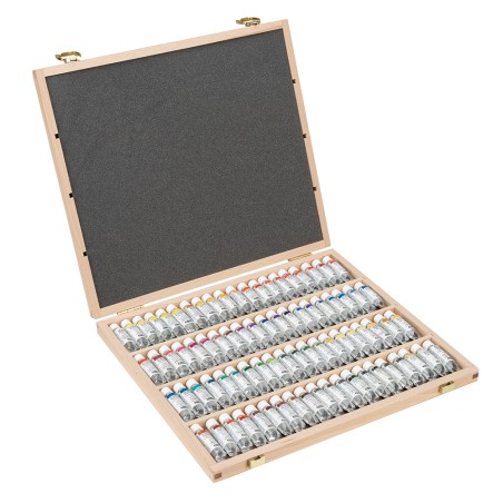 Cassetta in Legno Acquerello Horadam, 80 Colori da 5ml. - Schmincke