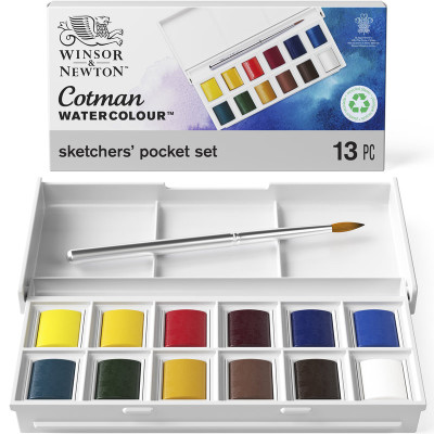 Acquerello Cotman Sketchers Pocket Box - 12 Mezzi Godet - Winsor&Newton