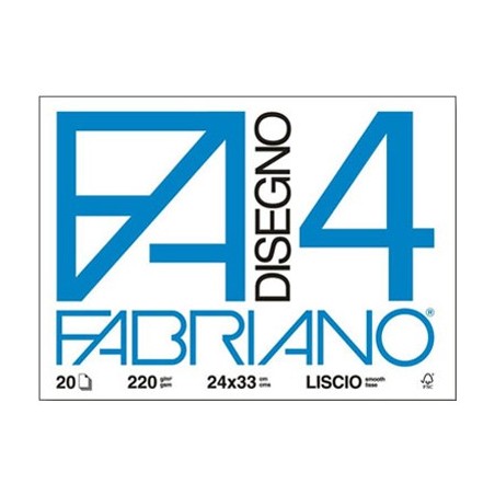 Blocco di Carta F4 - Liscio 220gr. - 20 Fogli - Fabriano