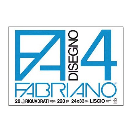 Blocco di Carta F4 - Riquadrato 220gr. - 20 Fogli - Fabriano
