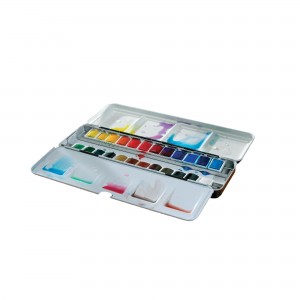 Acquerello Cotman Metal Sketchers Box - 24 Mezzi Godet - Winsor&Newton