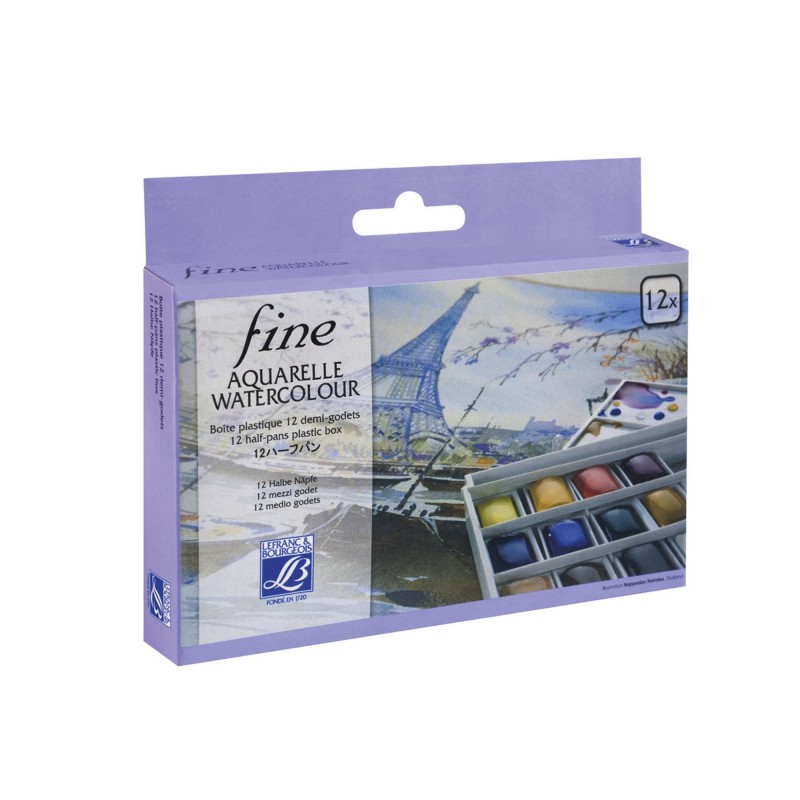 Acquarello Fine - Set 12 Mezzi Godet - LeFranc&Bourgeois