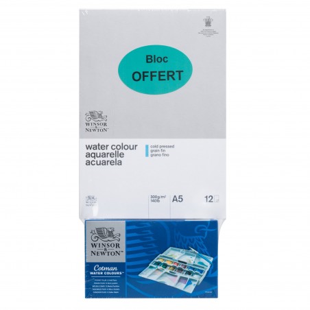Acquerello Cotman Set Painting Plus + Blocco A5 -Winsor&Newton