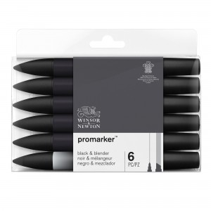 Pennarelli Promarker 6 Toni Black&Blender - Winsor&Newton