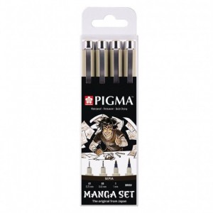 Penne Manga Pigma Set Seppia - Sakura