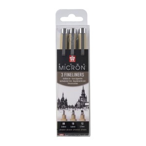 Penne Pigma Micron Nero Set 3pz. (08+10+12) - Sakura