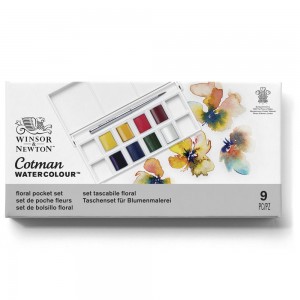 Acquerello Cotman Set Fiore - 8 Mezzi Godet + Pennello - Winsor&Newton