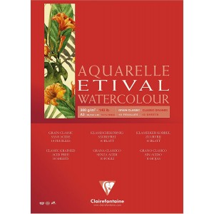 Blocco di Carta per Acquerello Etival Grana Classica - 10 Fogli 300gr.