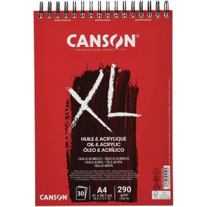 Blocco di Carta XL Huile Acrylique a Spirale 290gr. - Canson