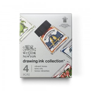 Inchiostro Drawing Ink, Set 4 Colori Vibranti - Winsor&Newton