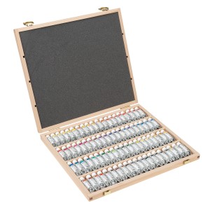 Cassetta in Legno Acquerello Horadam, 80 Colori da 5ml. - Schmincke